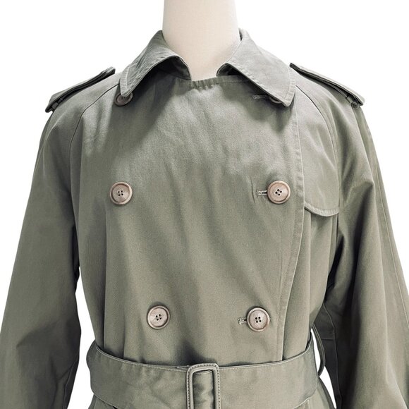 Vintage London Fog Trench Coat Double Breasted Belted Khaki Streetwear 16 1/2 R - Picture 14 of 15